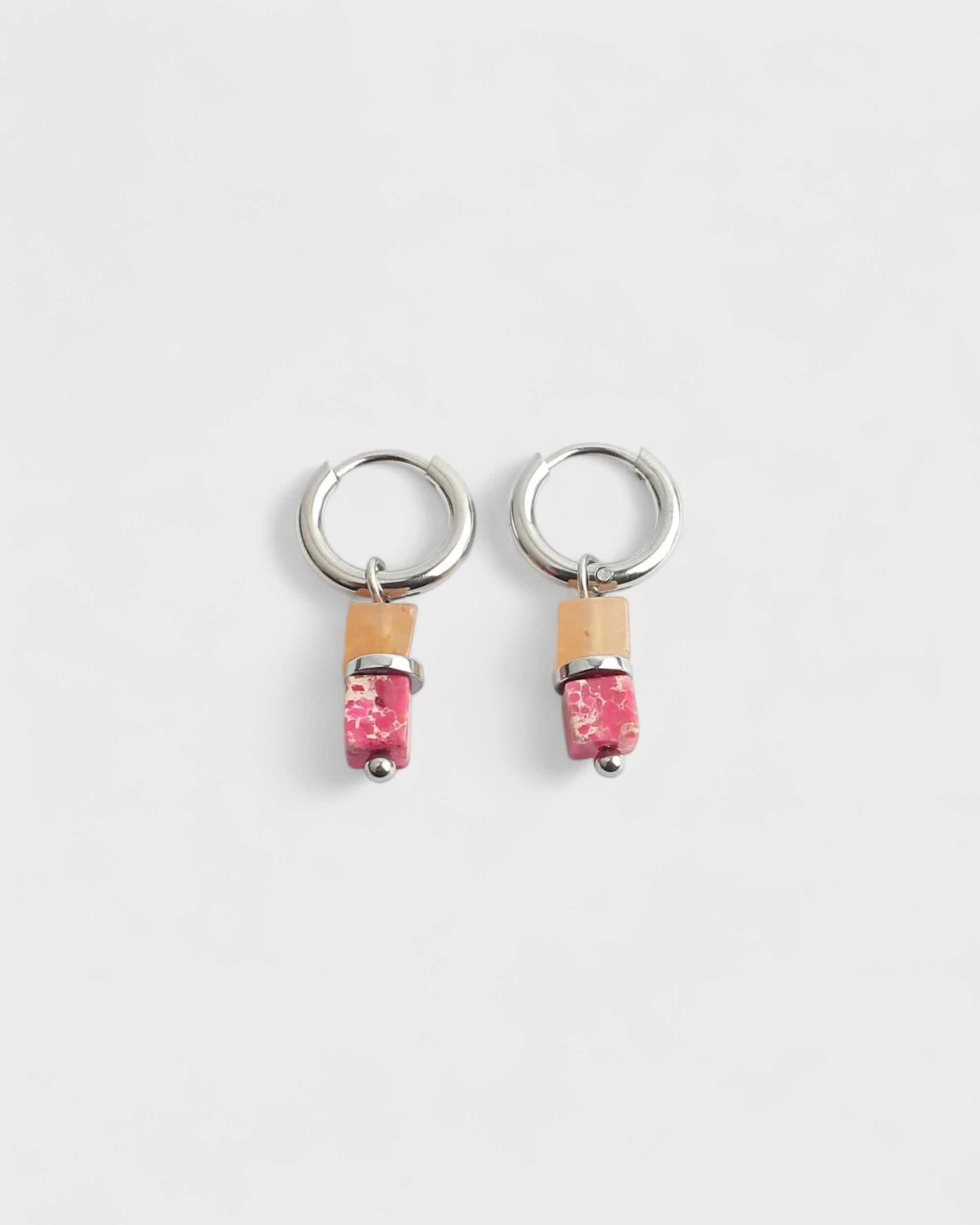 Half & half - Pendientes - Piedra natural - Acero inoxidable
