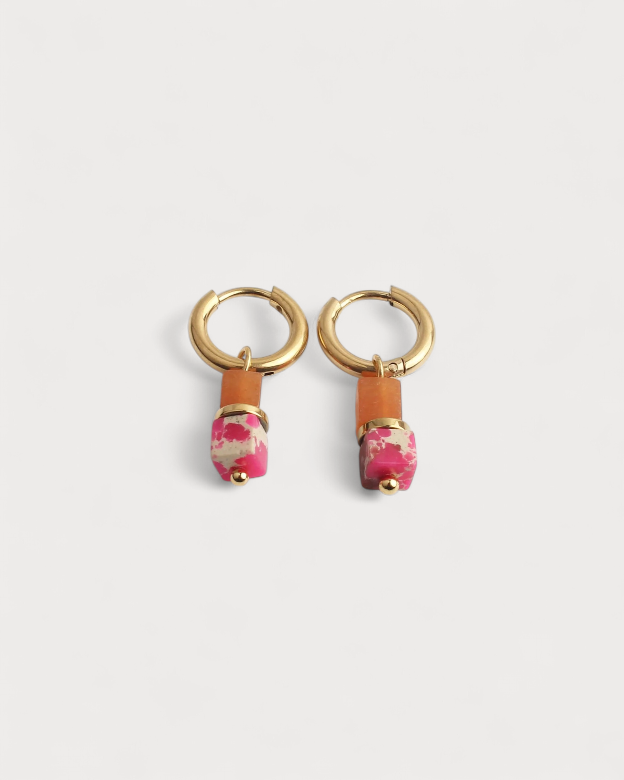 Half & half - Pendientes - Piedra natural - Acero inoxidable