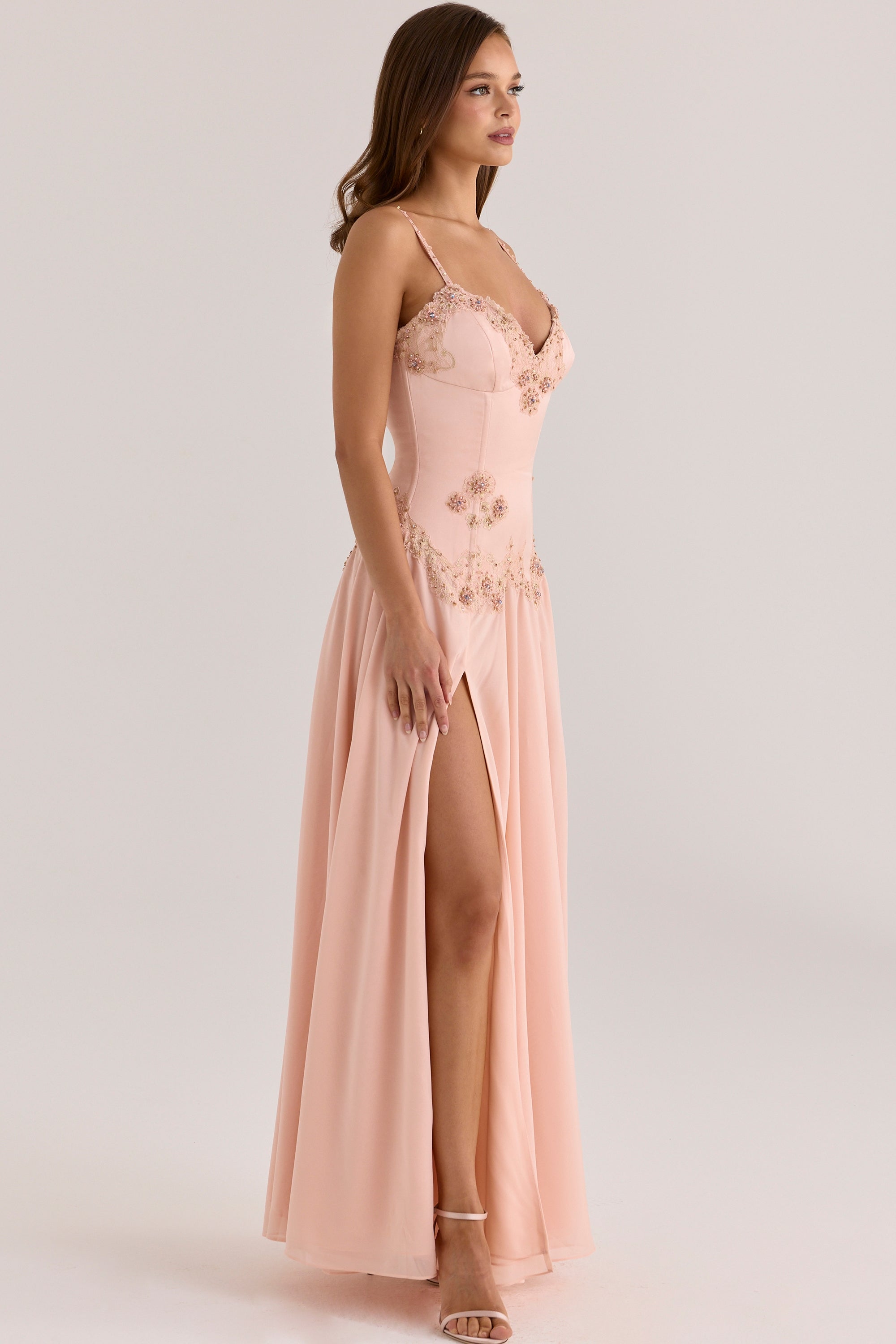 Larissa- Maxi dress with hand-sewn beading