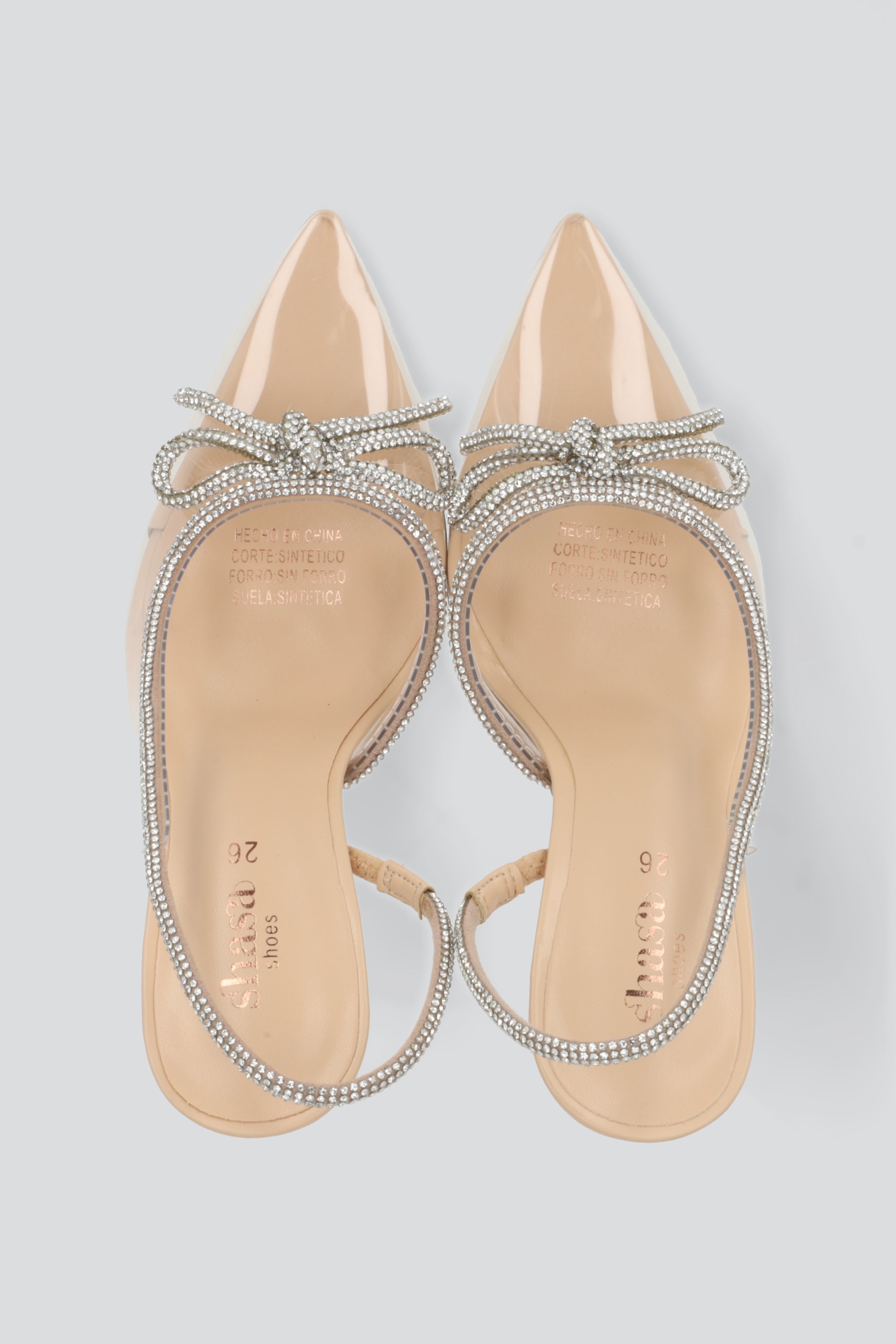 POINTY HEEL TRANSPARENT BOW