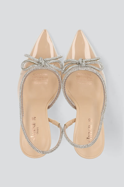 POINTY HEEL TRANSPARENT BOW