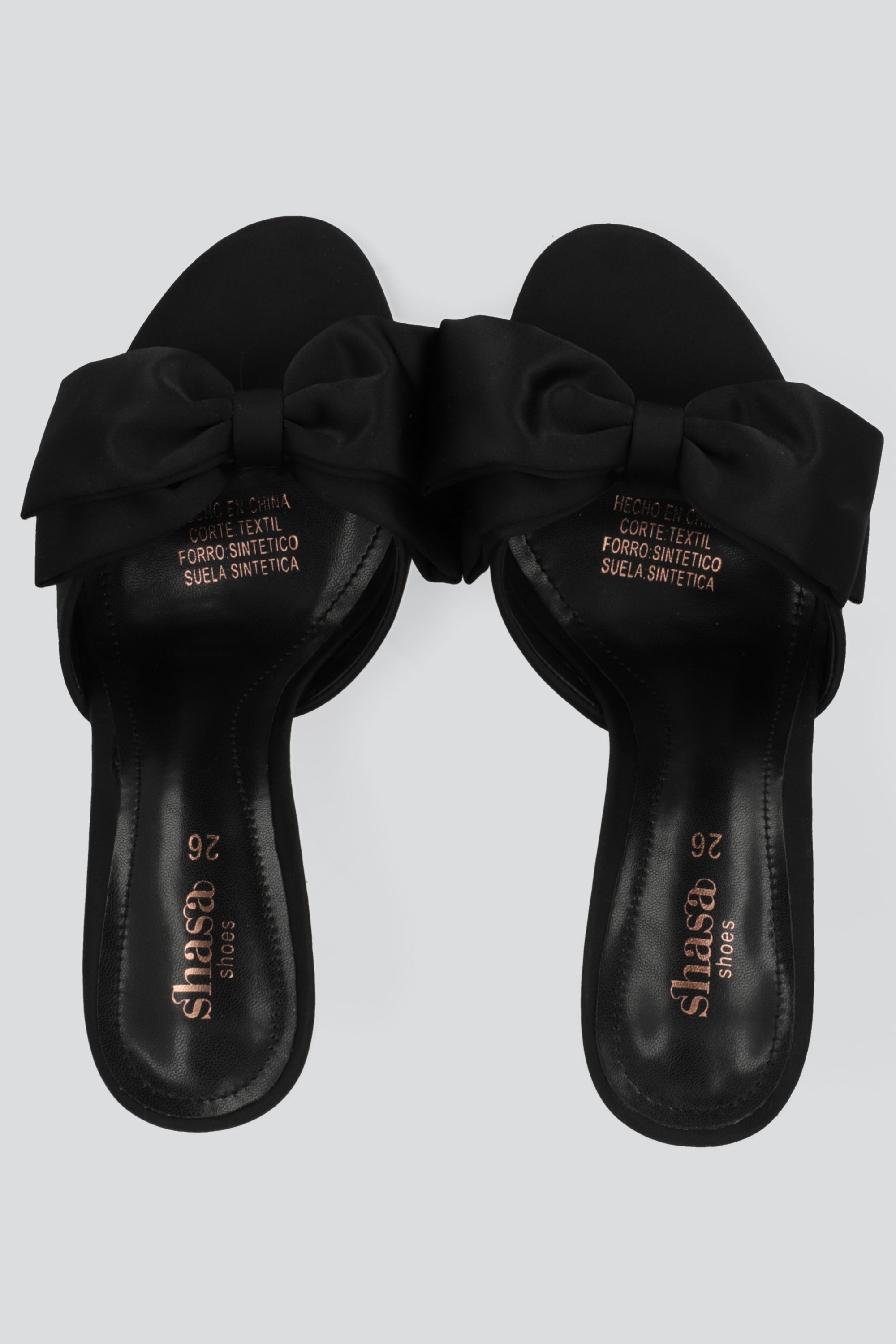 High heel satin bow mule