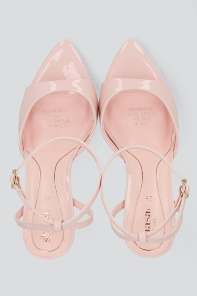 Stiletto heel patent leather peep toe strappy