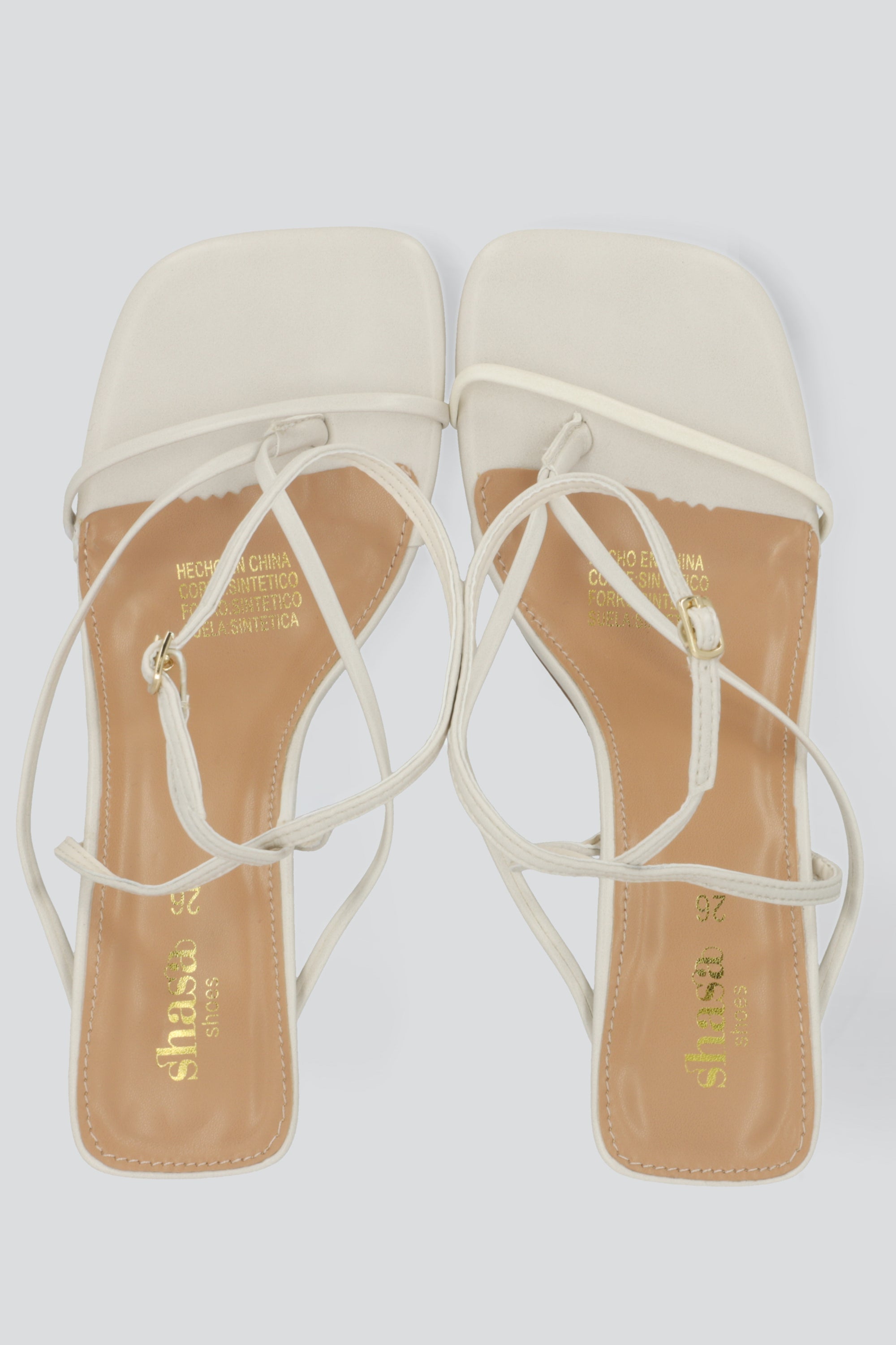 Thin strap toe heel