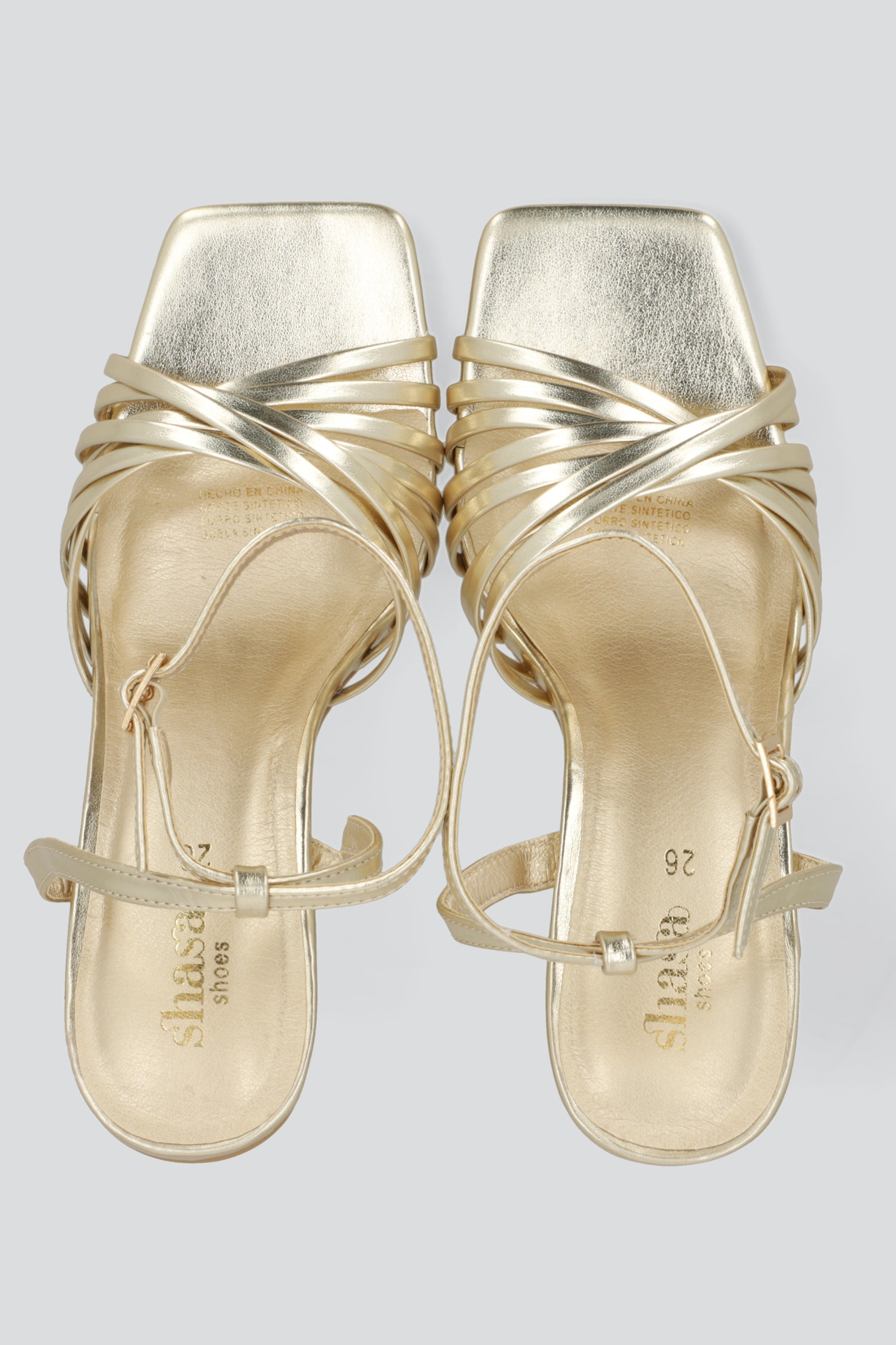 Cross-strap high heel
