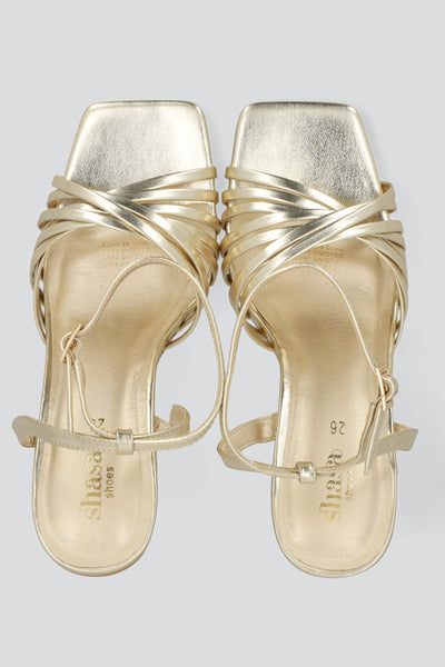 Cross-strap high heel