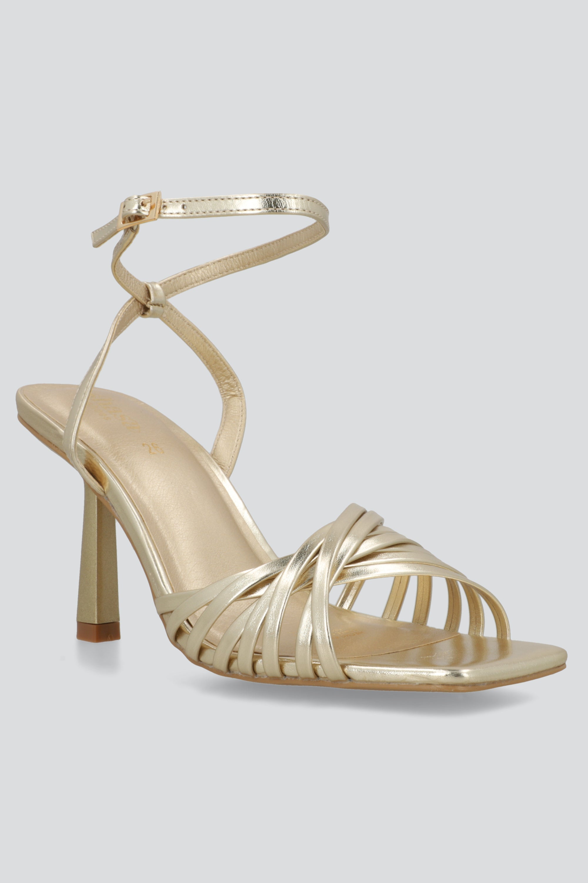 Cross-strap high heel