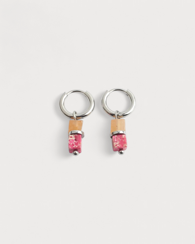 Half & half - Pendientes - Piedra natural - Acero inoxidable
