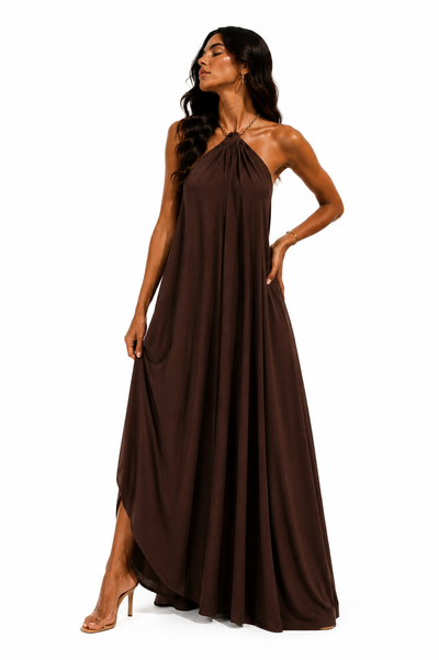 Safari - Vestido Maxi con cuello halter