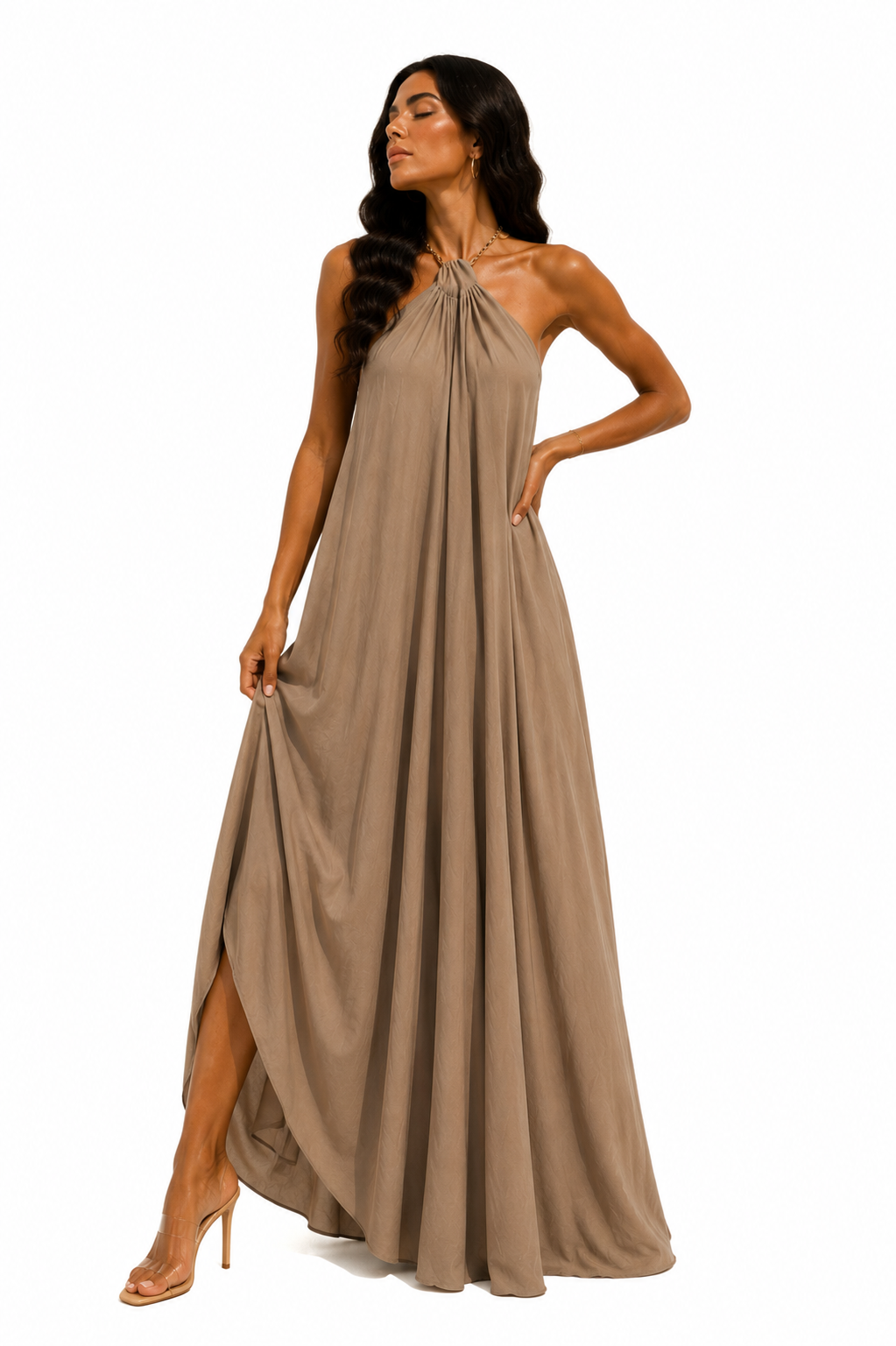 Safari - Vestido Maxi con cuello halter