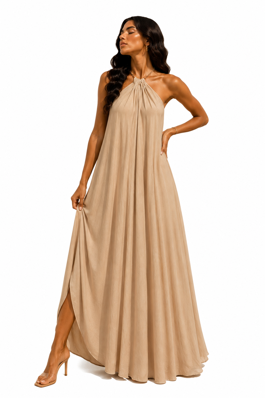 Safari - Vestido Maxi con cuello halter