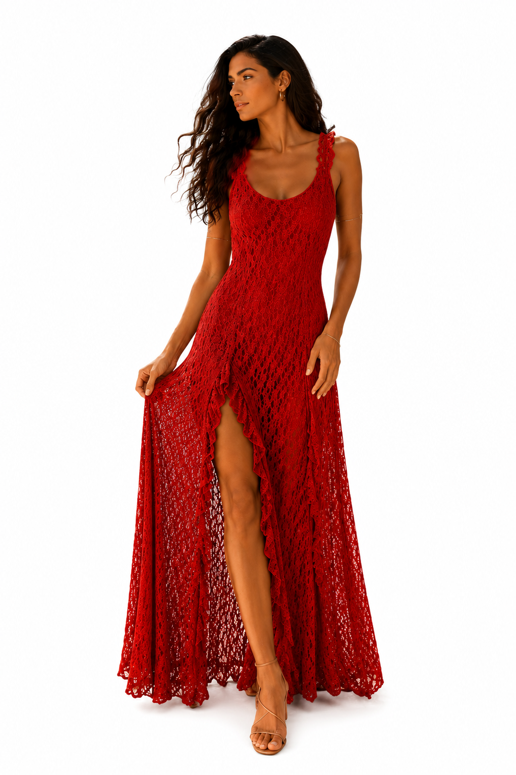 Alba - Vestido maxi con apertura lateral