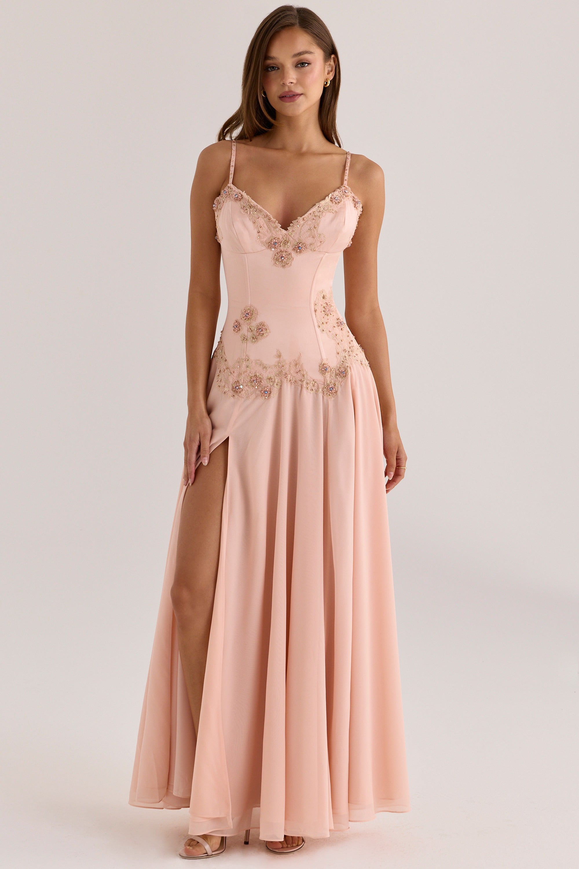 Larissa- Maxi dress with hand-sewn beading