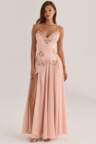 Larissa- Maxi dress with hand-sewn beading